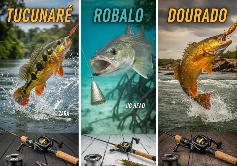 Pesca esportiva por espécie: equipamentos ideais para tucunaré, robalo e dourado. 1 Pesca esportiva por espécie equipamentos ideais para tucunaré, robalo e dourado.